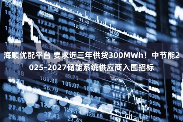 海顺优配平台 要求近三年供货300MWh!中节能2025-2027储能系统供应商入围招标